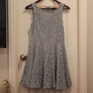 City Studio Blue Lace Sleeveless Fit & Flare Dress